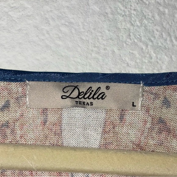 DELILA WESTERN BOHEMIAN WESTERN FLORAL TUNIC, LARGE - Picture 4 of 4